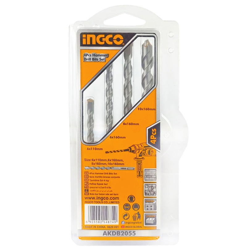 Ingco AKDB2055 4pcs SDS-plus Drill Bit Set
